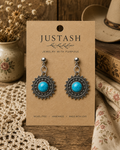 Turquoise Western Sunburst Earrings